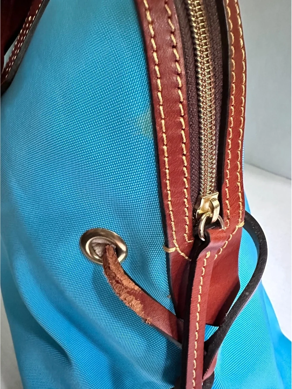 Dooney & Bourke Authentic Large Turquoise Blue Canvas Satchel